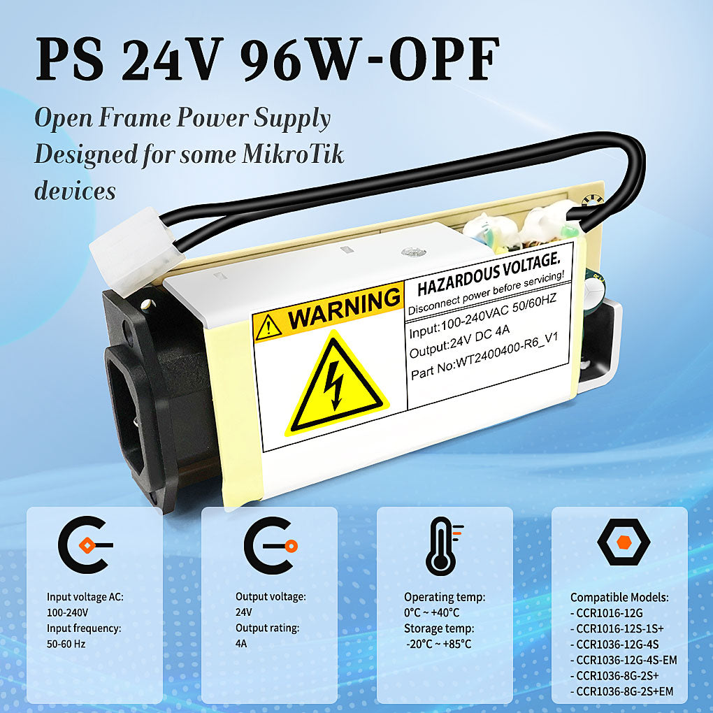 PS24V96W-OPF 24V 4A Internal Power Supply Replacement Power for MikroTik CCR1016 and CCR1036 Series Routers Devices