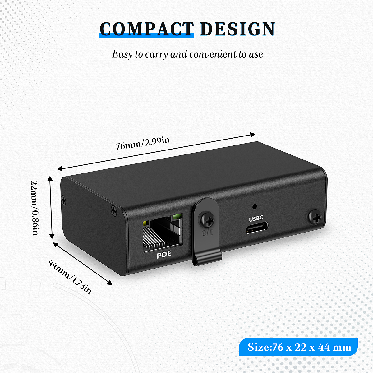AT-USBC-Rev3 PoE Adapter 802.3at PoE+ to USB-C for Tablets – 25W Max Output PD3.0 Charger for Ipad, Samsung Tab,Microsoft Surface Convert POE to 5V,9V,12V,15V,20V