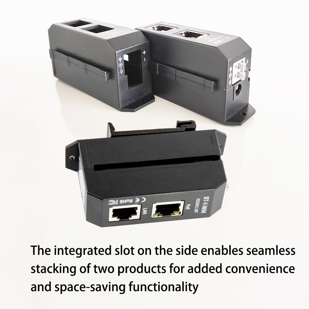 BT-1-WM Single Port 2.5 Gigabit PoE Injector Auto Negotiation POE++ 802.3at/bt Standard 90W Max Output Power High Powered Devices