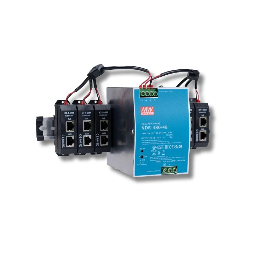 BT-6-48V480W| 6-Port Active PoE++ Injector Kit with 2.5G Speed and 480W Power Supply 90W Max Output for PTZ cameras, WiFi 6/6E access points