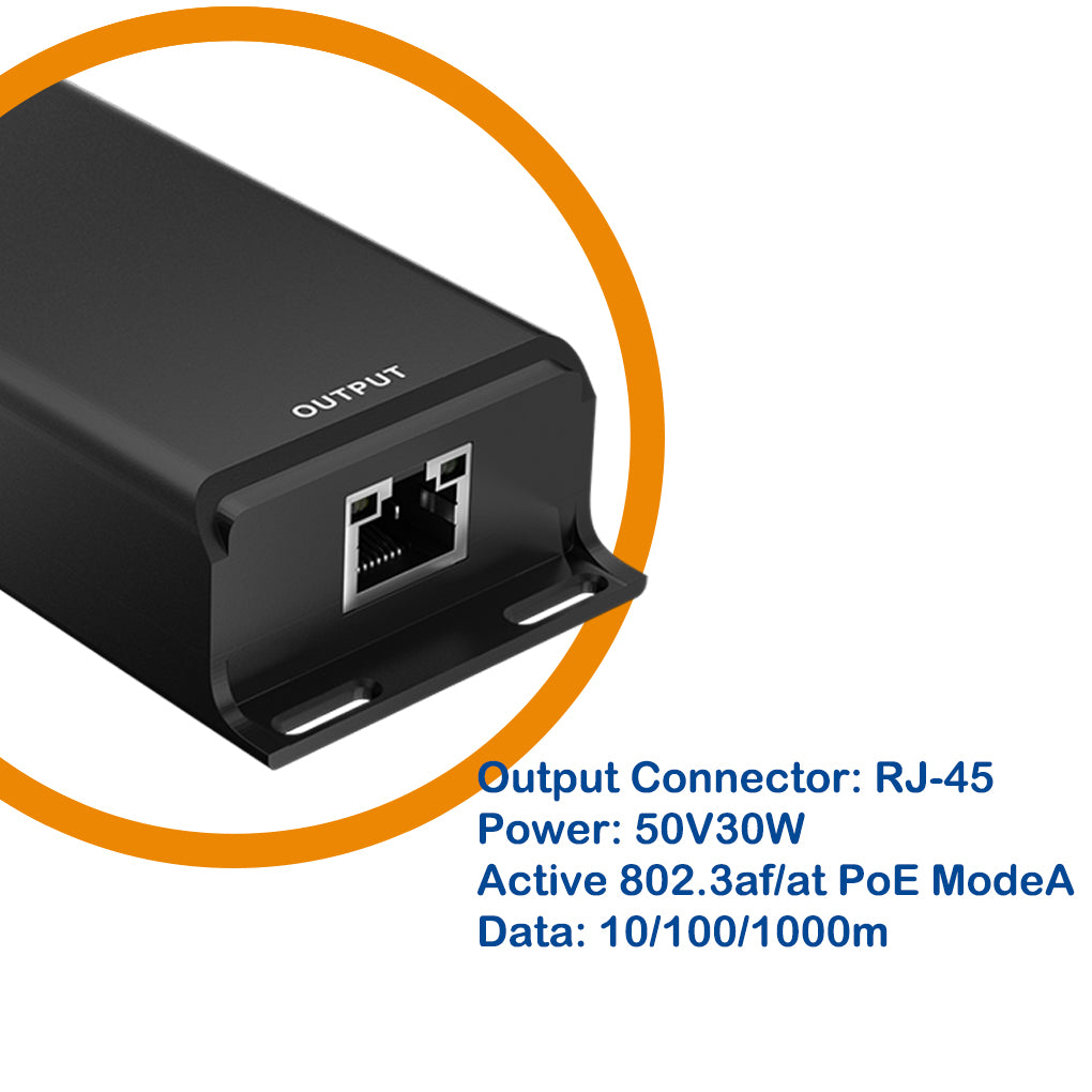 New Arrival ! GAT-50V30W Active POE Injector Converter for 12 Volt and Solar to 802.3at POE Conversions with Gigabit Ethernet, 30W Max Output