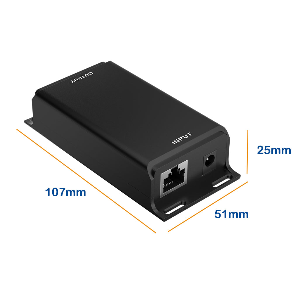 NEW! POE Inline Converter Injector Convert 12-60v to 24V Passive PoE with Gigabit Data For 12 Volt and Solar to POE Conversions, 30W Max Output Instantly Step Up Voltage to 24V PoE Mode B