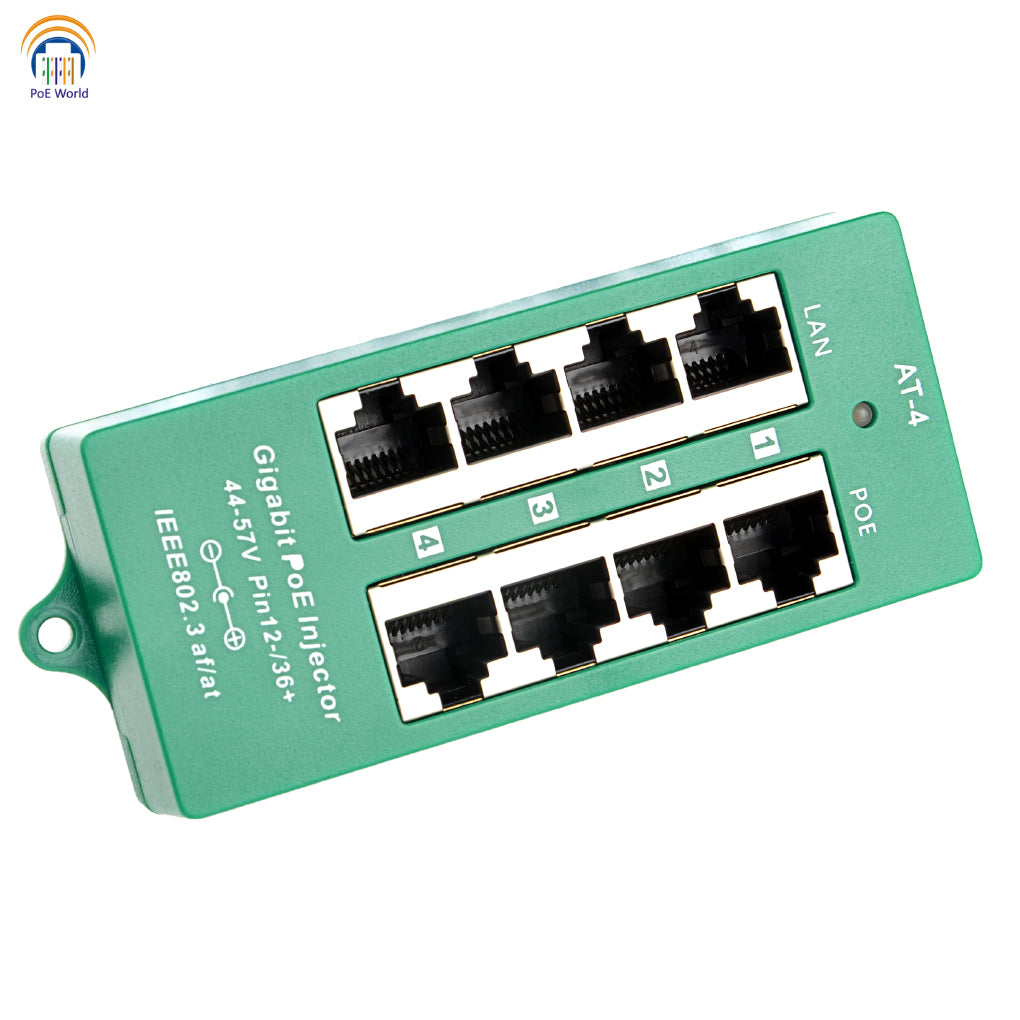 AT-4 Active Gigabit PoE+ Injector IEEE802.3at Mode A Power Over Ethernet Injector -Not Include Power Supply