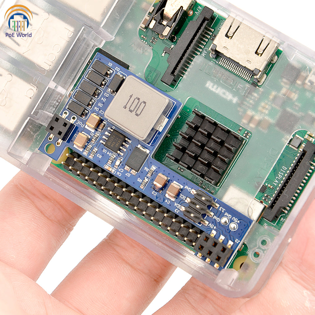 POE-Pihat Power Over Ethernet PoE HAT for Raspberry Pi 4 4B 3B+ 3B Plus, 12 to 56 volts Input, Passive PoE DC 5V 2A 10Watt max output