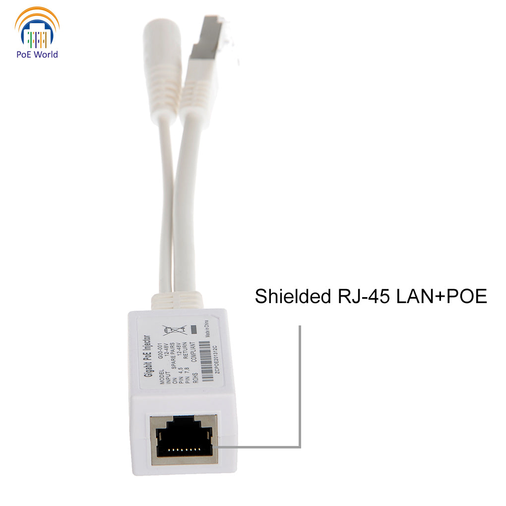 Gigabit POE Injector Splitter Cable Use as Poe Splitter or Poe Injector, 12V -56V Input for MikroTik, Powering any Router BOARD over Gigabit Ethernet