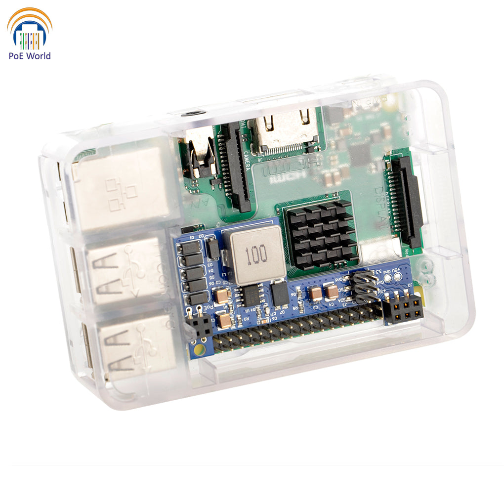 POE-Pihat Power Over Ethernet PoE HAT for Raspberry Pi 4 4B 3B+ 3B Plus, 12 to 56 volts Input, Passive PoE DC 5V 2A 10Watt max output