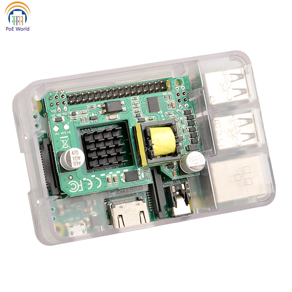 GAF-Pihat Active Power Over Ethernet (PoE) HAT for Raspberry Pi Pi3B+ Pi4, Gigabit Data Speed, 44-56V PoE Input 10 watt Output PoE Hat board