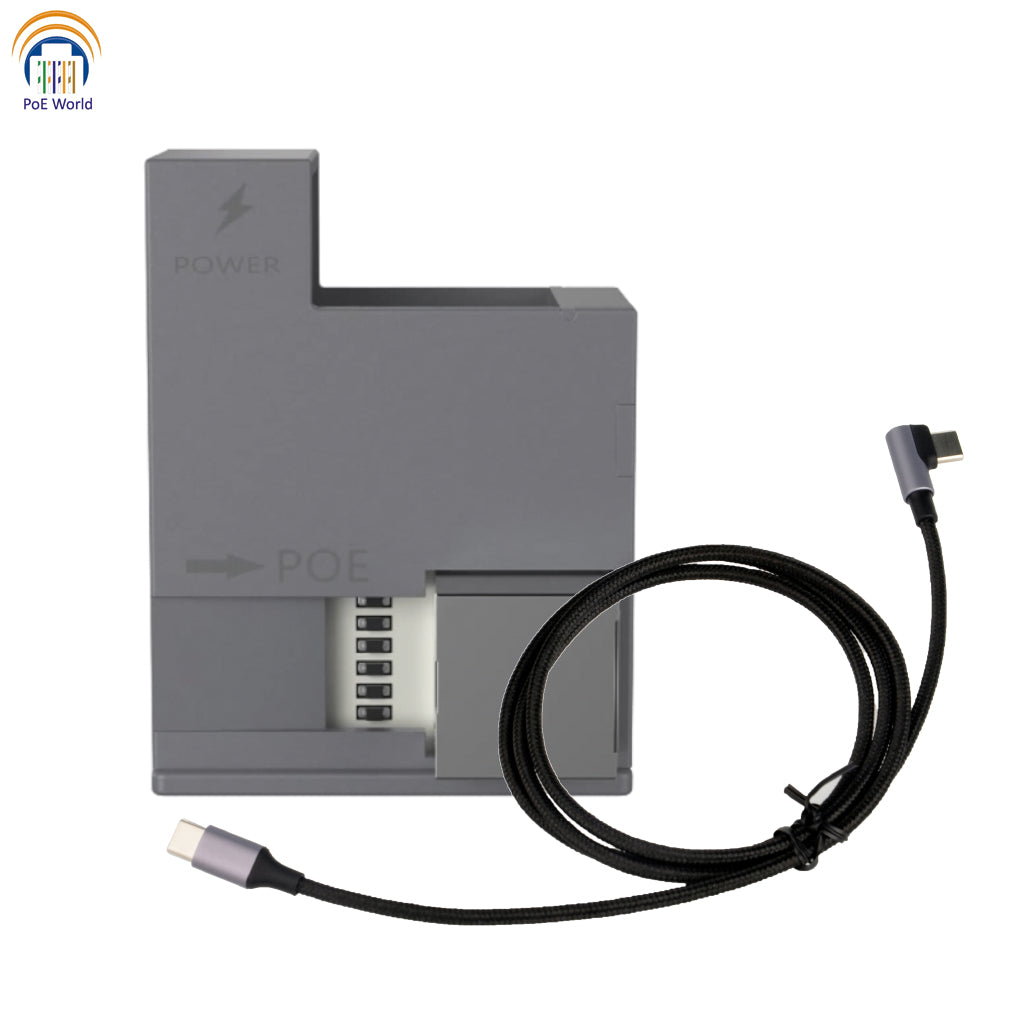 AT-USBC-JB POE+ USB-C Deliver Power& Data PoE Adapter Fit In Euro Box for Tablet Surface Go, IPAD Pro, Type-C Device