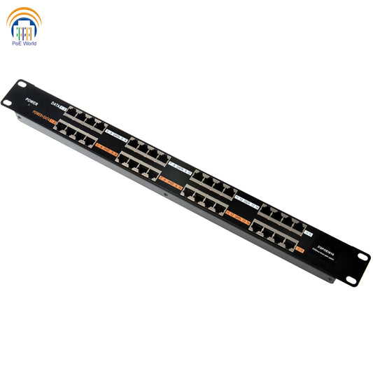 POE-16-1U Rack mountable 16Port PoE Injector Mode B 10/100 Data Speed Power Supply Not Included
