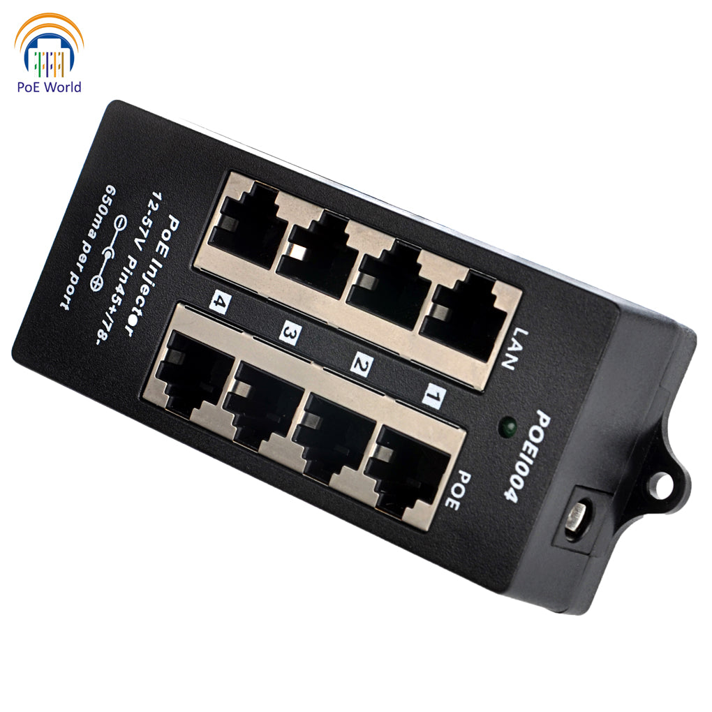 POE-4 PoE Injector 4 Port Passive Mode B Power Over Ethernet Injector - Power Adapter Not Included