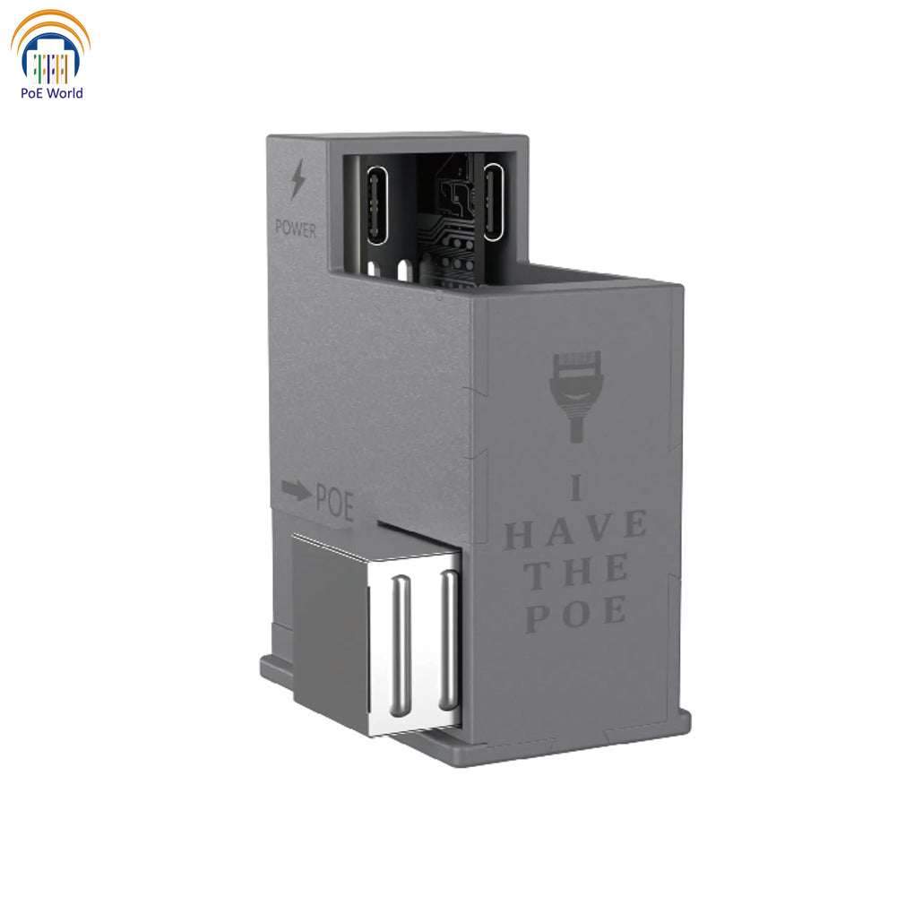 AT-USBC-JB POE+ USB-C Deliver Power& Data PoE Adapter Fit In Euro Box for Tablet Surface Go, IPAD Pro, Type-C Device