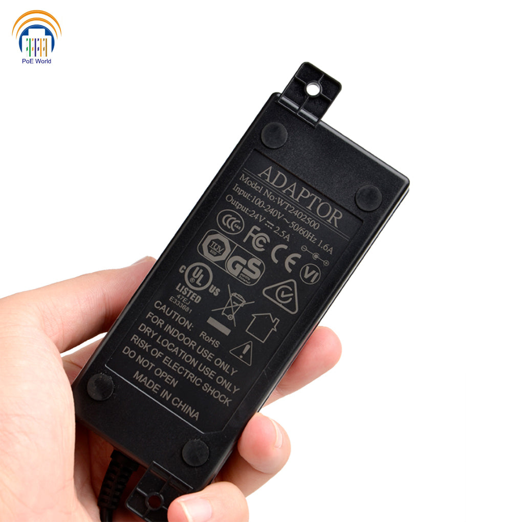 Passvie PoE Injector with Power Supply Kit Power Up to 8 IP Cameras Wireless AP, 12-56 Volt Power Input, 60 Watt 120 Watt for Option