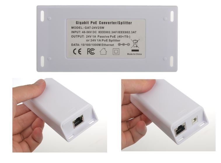 GAF-24v25w 48V to 24V POE Converter, 24 Volt 25 Watt Gigaibt POE Splitter, 802.3af/at to 24Volt, 25W Output Max Inverter Unit for 24V UBNT Mikrotik