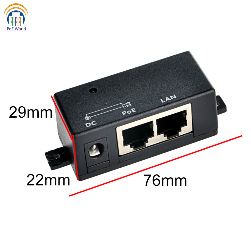 POE-1-WM Single Port PoE Injector 10/100mbps Data Speed Mode B Power Over Ethernet Injector