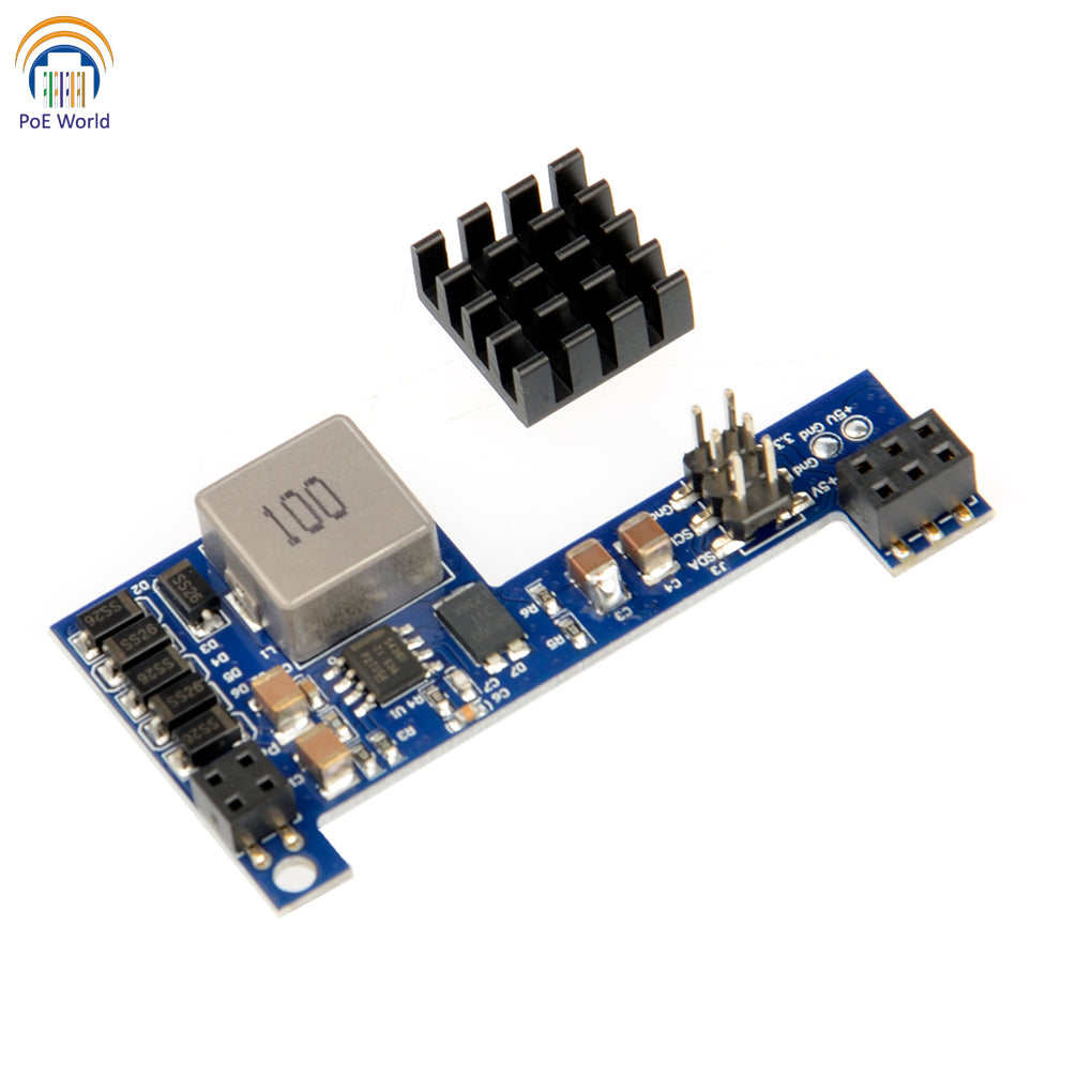 POE-Pihat Power Over Ethernet PoE HAT for Raspberry Pi 4 4B 3B+ 3B Plus, 12 to 56 volts Input, Passive PoE DC 5V 2A 10Watt max output