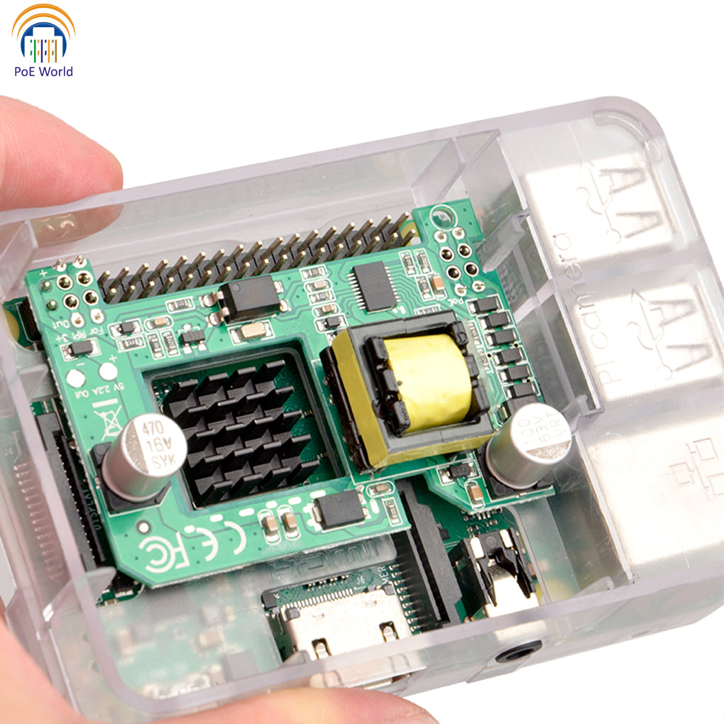 GAF-Pihat Active Power Over Ethernet (PoE) HAT for Raspberry Pi Pi3B+ Pi4, Gigabit Data Speed, 44-56V PoE Input 10 watt Output PoE Hat board