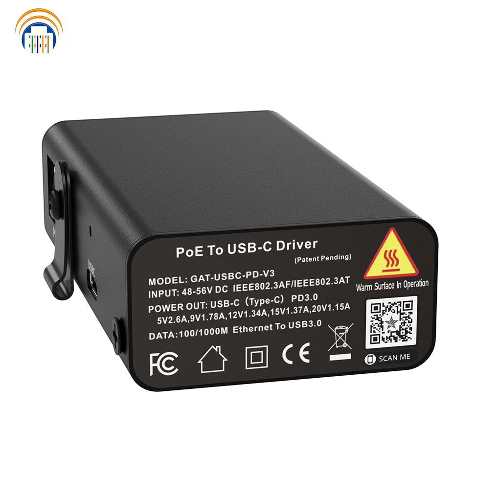 New Arrival !! GAT-USBC-PD-V3 Gigabit PoE+ (802.3at) to USB-C Power + Data Delivery with 23 Watt Output