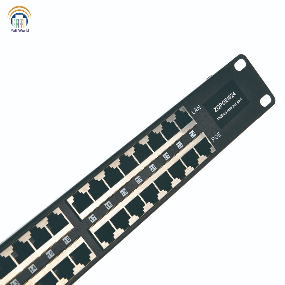 24 Port PoE Injector with 120 Watt Power Supply Kits Passive 24 Volt 48Volt Midspan Injector Mode B Operation