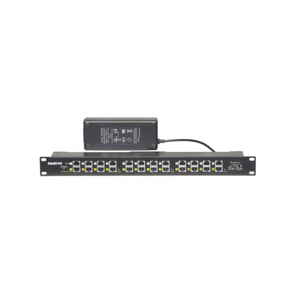 GPOE-12-48v240w Rack mount 802.3af POE 12 Port Passive Gigabit PoE Injector with 48 Volt 240 Watt Power Supply