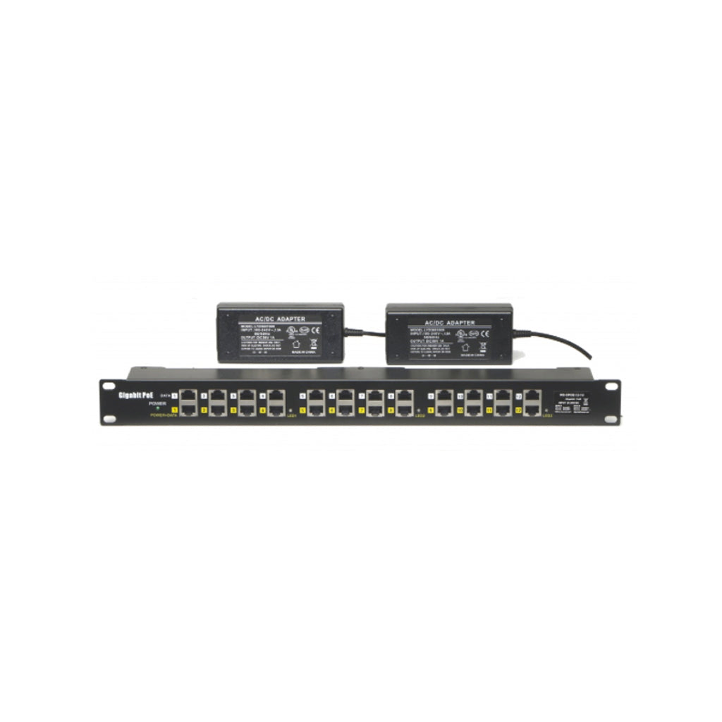 GPOE-12-56v240w 12 Port Gigabit PoE Injector with 56 Volt Dual Power Supply for Up to 12pcs VOIP Phones 30Watt Max Output