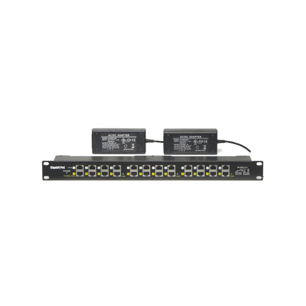 GPOE-12-48v240w Rack mount 802.3af POE 12 Port Passive Gigabit PoE Injector with 48 Volt 240 Watt Power Supply