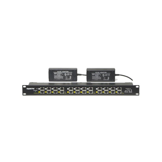 GPOE-12-48v240w Rack mount 802.3af POE 12 Port Passive Gigabit PoE Injector with 48 Volt 240 Watt Power Supply