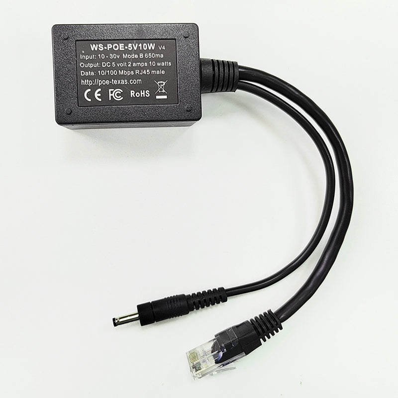 WS-POE-5V10W Passive POE Splitter for 5 volt Camera with 10 watt Output 1.35*3.5mm DC Output