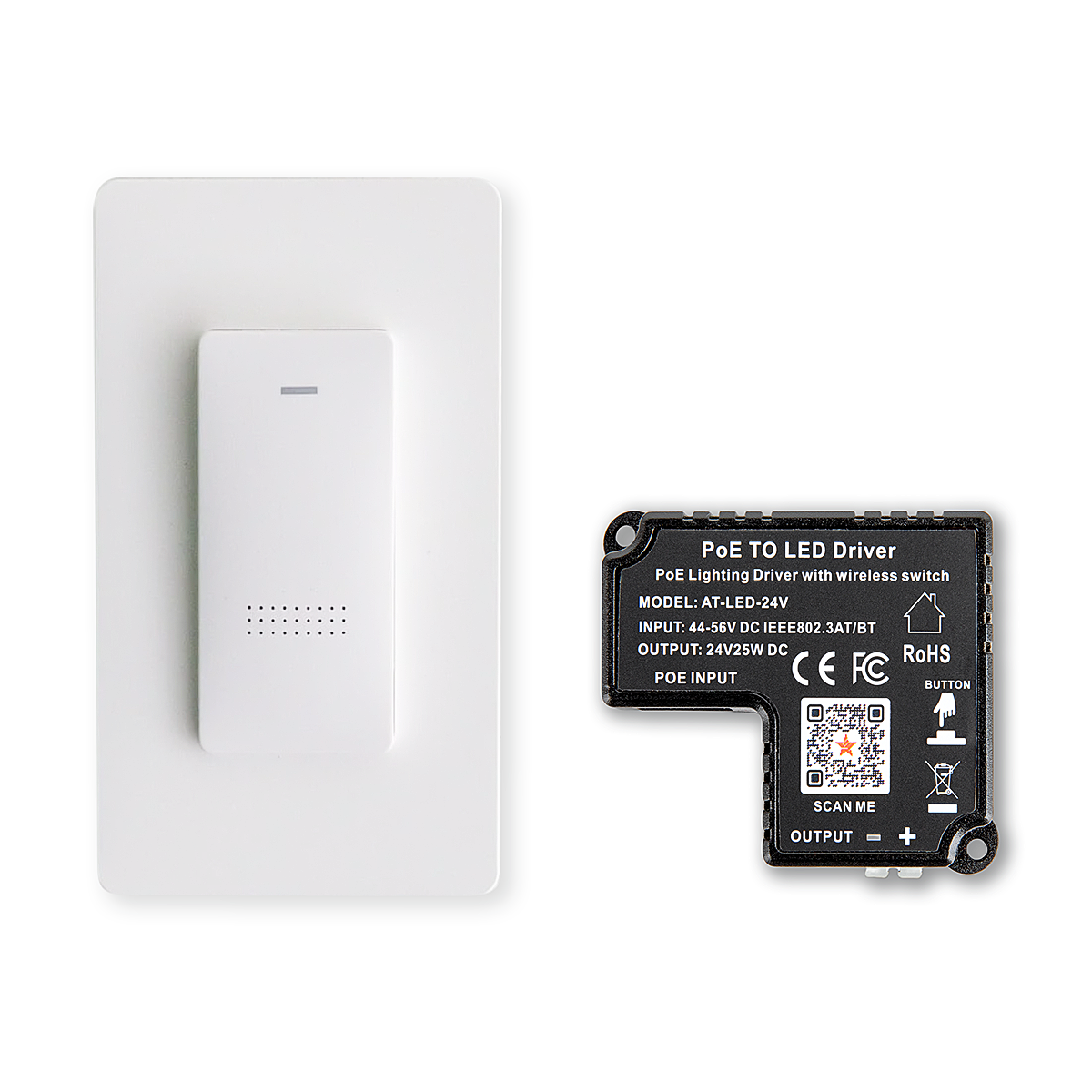 AT-LED-24V Compact PoE+ Lighting Driver for 24V CV LED Lighting Dimmer ...