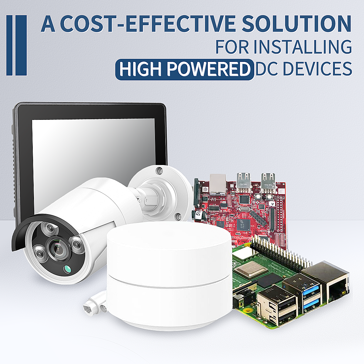 GBT-65W Adjustable PoE Splitter, 65W PoE++ to 5–24V DC Output, Gigabit/2.5G Data, IEEE 802.3bt Compatible, Up to 6A, 100m Extension