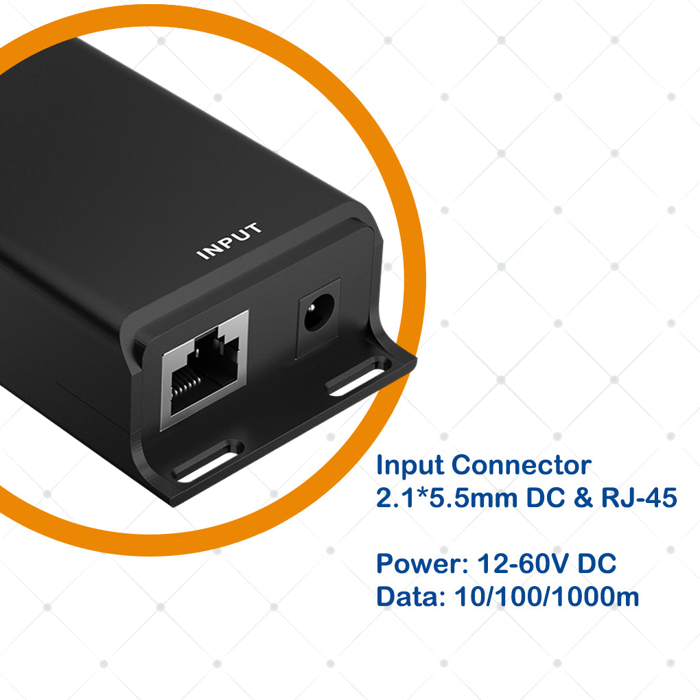 New Arrival ! GAT-50V30W Active POE Injector Converter for 12 Volt and Solar to 802.3at POE Conversions with Gigabit Ethernet, 30W Max Output