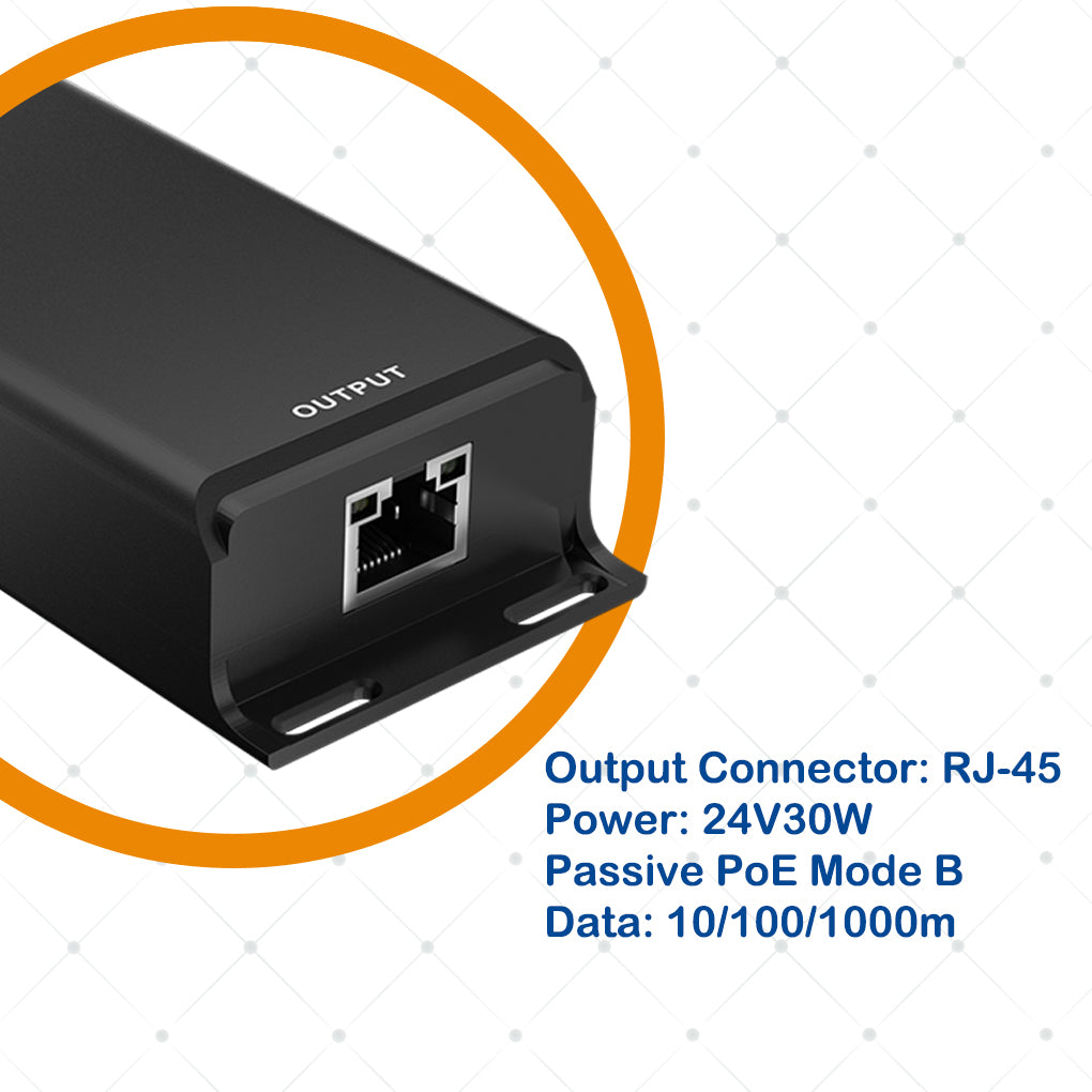 NEW! POE Inline Converter Injector Convert 12-60v to 24V Passive PoE with Gigabit Data For 12 Volt and Solar to POE Conversions, 30W Max Output Instantly Step Up Voltage to 24V PoE Mode B