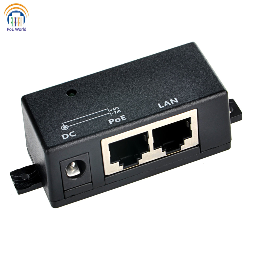 POE-1-WM Single Port PoE Injector 10/100mbps Data Speed Mode B Power O ...