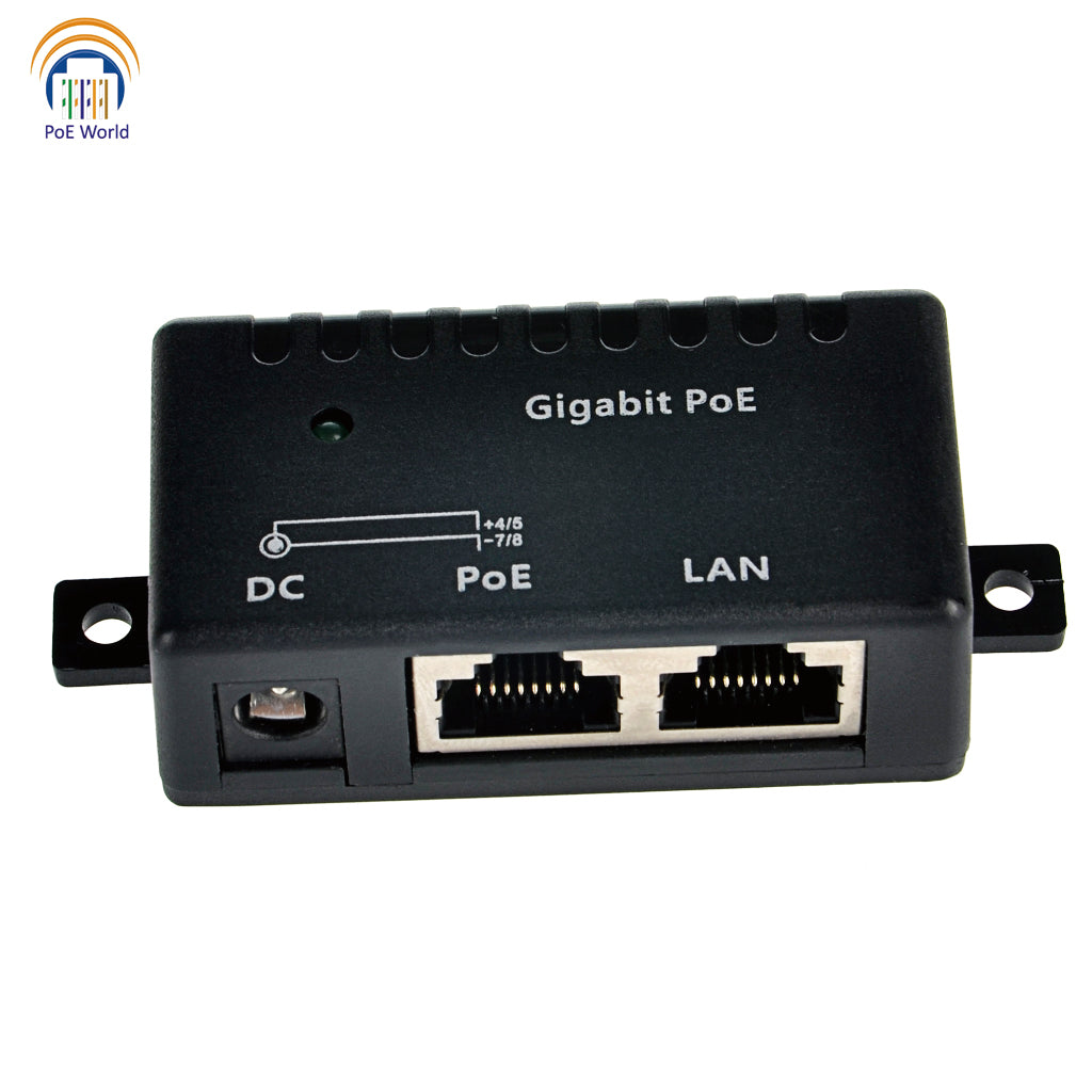 GPOE-1-WM-48V15W 1 Port Gigabit POE Injector with 48 Volt 15 Watt Power Supply Output, Mode B Passive POE