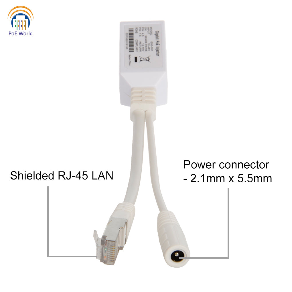 Gigabit POE Injector Splitter Cable Use as Poe Splitter or Poe Injector, 12V -56V Input for MikroTik, Powering any Router BOARD over Gigabit Ethernet