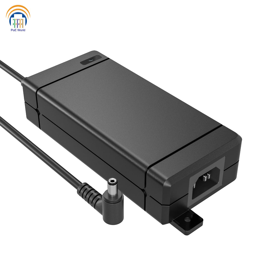 8 Port Gigabit PoE Switch With 24 Volt 48 Volt Power Supply Set for Up to 7pcs IP Cameras, 60 Watt 120 Watt Power Adapter for Option