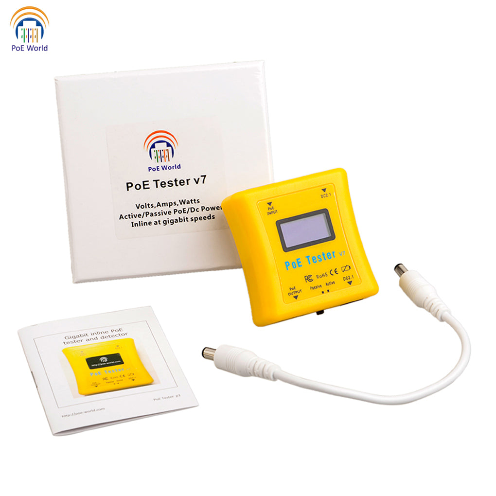 Portable PoE Tester Pocket-Sized PoE Detector Bundle Inline PoE Voltage & Current Tester PoE Detector for CCTV installation