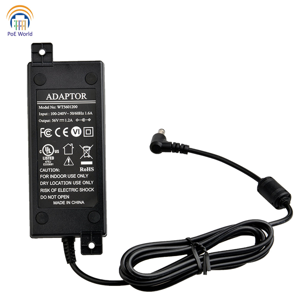 PS-56v60w 56 Volt Power Adapter 60 Watt UL/FCC Certified DC Power Supp –  poe-world