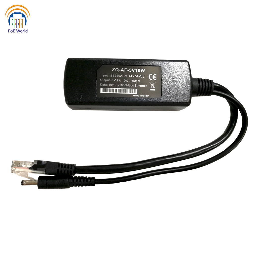 10/100 Mbps USB-C 5 Volt 2 Amp PoE Splitter