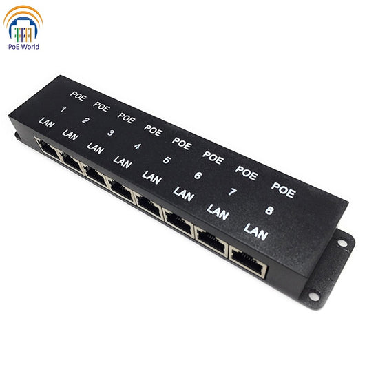 DSLRKIT 12V 72W 8 Ports 6 PoE Injector Power Over Ethernet Switch 4,5+/7,8