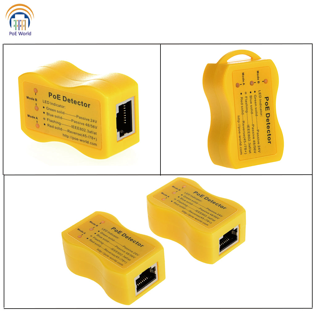 POE-Detector Quickly Identify Power Over Ethernet with RJ-45 LED Indicator Passive 24V, 802.3af/at; 24v/48v