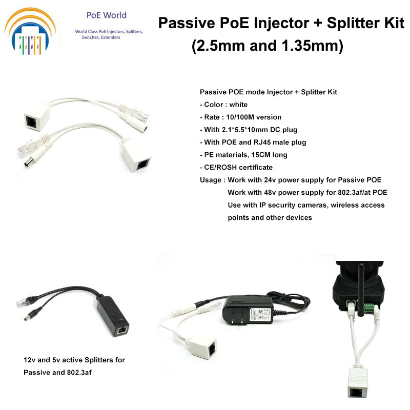 Multi-port 24 Port PoE Injector Passive 802.3af/at 100Mbps Power Over  Ethernet Power Adapter
