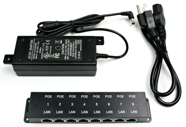 Passvie PoE Injector with Power Supply Kit Power Up to 8 IP