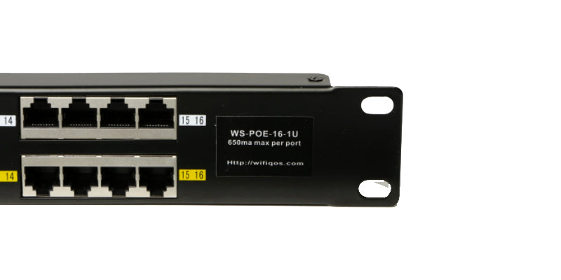 POE-16-1U Rack mountable 16Port PoE Injector Mode B 10/100 Data Speed Power Supply Not Included